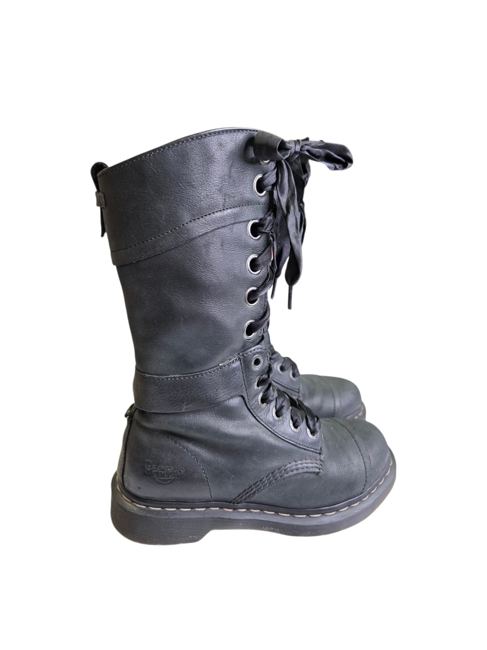 Dr. Martens Victorian Triumph 1914 Black Lace-Up fold-over top Tall Combat Boots